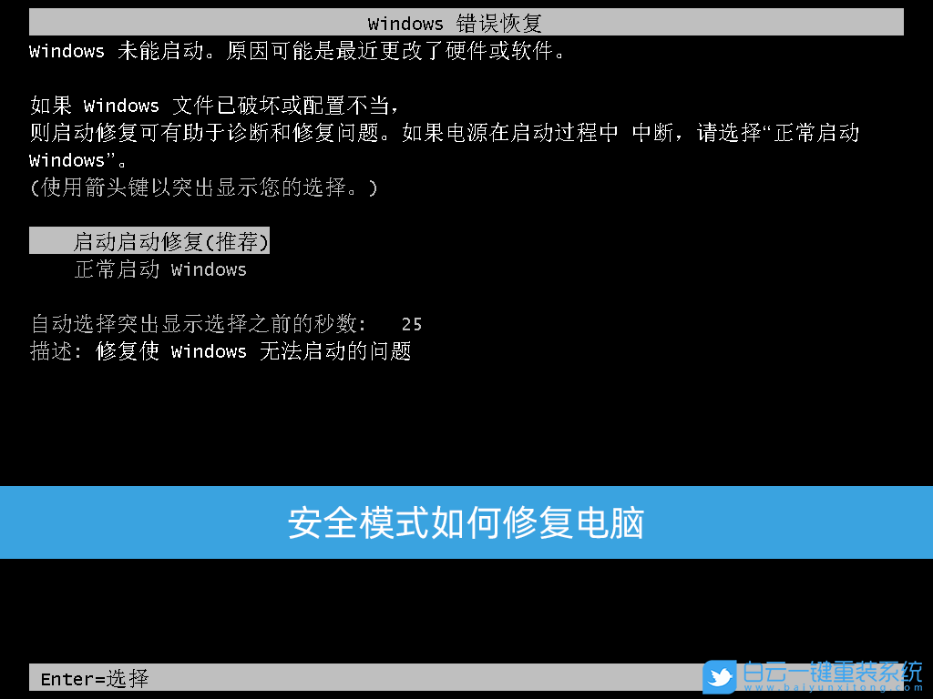 安全模式,修復(fù)電腦,修復(fù)系統(tǒng)步驟