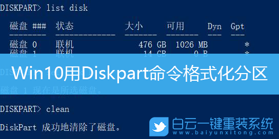 Win10,Diskpart,格式化分區步驟